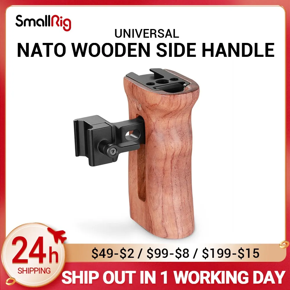 SmallRig DSLR Camera Wooden Handle Grip Quick Release NATO Side Handle With Cold Shoe Mount 1/4 3/8 Thread Holes 2187B
SmallRig DSLR Camera Wooden Handle Grip Quick Release NATO Side Handle With Cold Shoe Mount 1/4 3/8 Thread Holes 2187B