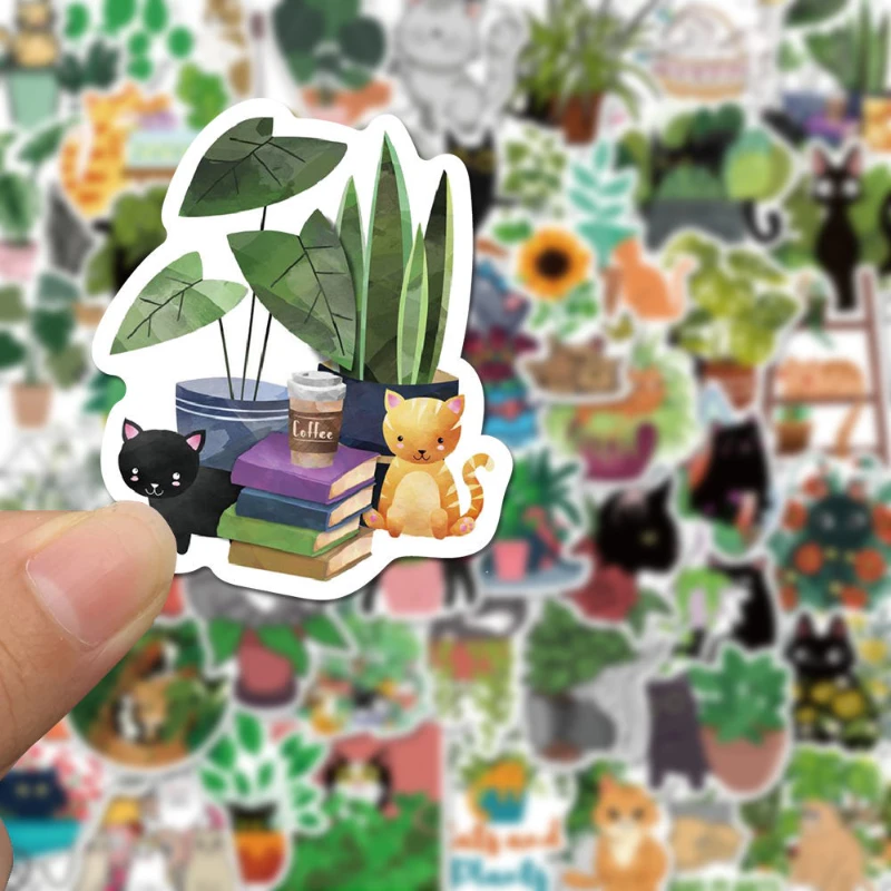 50pcs Cat and Plant Series Cartoon Stickers Cute Personality Creative Hand Book Computer Watercup Decoration Waterproof Stickers
50pcs Cat and Plant Series Cartoon Stickers Cute Personality Creative Hand Book Computer Watercup Decoration Waterproof Stickers
