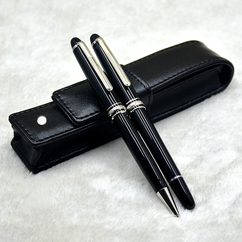 

MB Luxury Msk-163 Black Resin Ballpoint RollerBall Pen High Quality Writing Office School Supplies With Serial Number Pen Case