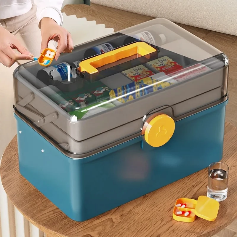First aid kit portable large-capacity medicine box with handle multi-functional household convenient medicine storage box
First aid kit portable large-capacity medicine box with handle multi-functional household convenient medicine storage box