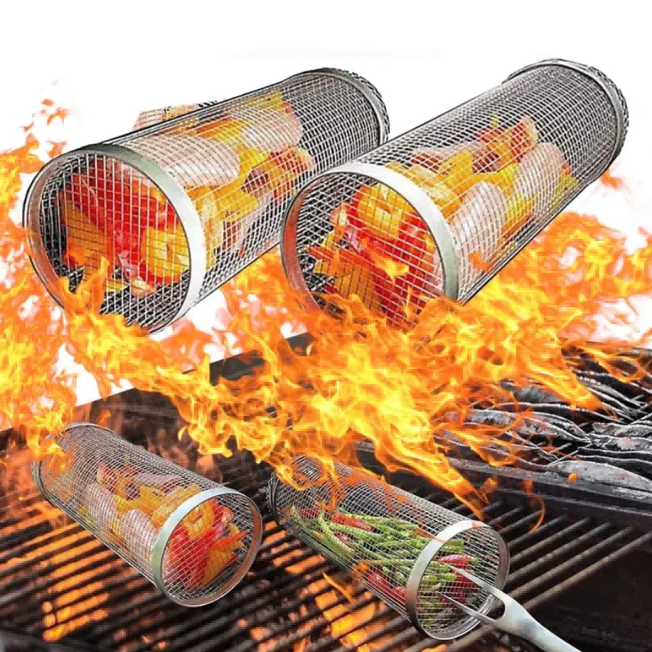 Greatest Grilling Basket Ever Stainless Steel Rolling Barbecue Rack Vegetable Basket Barbecue Mesh Tube Essential BBQ Tool
Greatest Grilling Basket Ever Stainless Steel Rolling Barbecue Rack Vegetable Basket Barbecue Mesh Tube Essential BBQ Tool