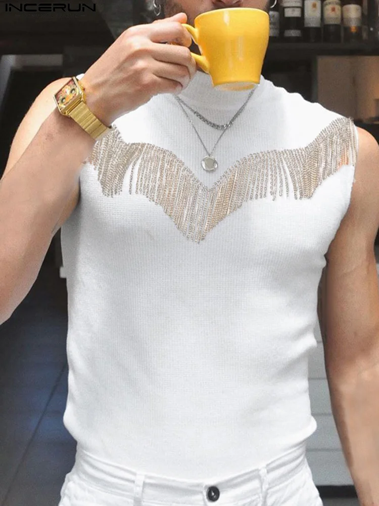 Handsome Well Fitting New Men's Fringed Knit Vests Male Half Turtleneck Comfortable Tank Tops Sleeveless Tops S-5XL INCERUN 2022
Handsome Well Fitting New Men's Fringed Knit Vests Male Half Turtleneck Comfortable Tank Tops Sleeveless Tops S-5XL INCERUN 2022