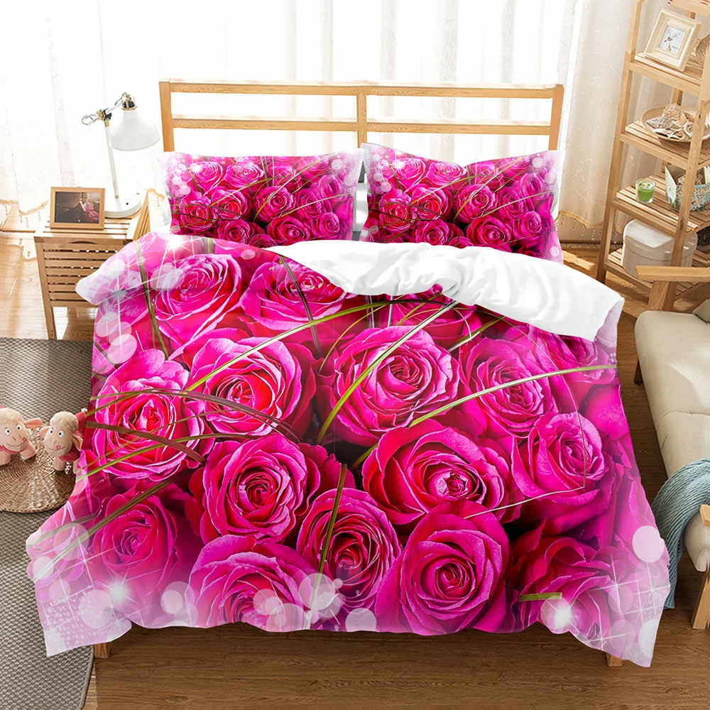 Pink Rose Duvet Cover Rose Twin Bedding Set for Valentine's Day Mother's Day Flower Theme Double Twin King Polyester Quilt Cover
Pink Rose Duvet Cover Rose Twin Bedding Set for Valentine's Day Mother's Day Flower Theme Double Twin King Polyester Quilt Cover