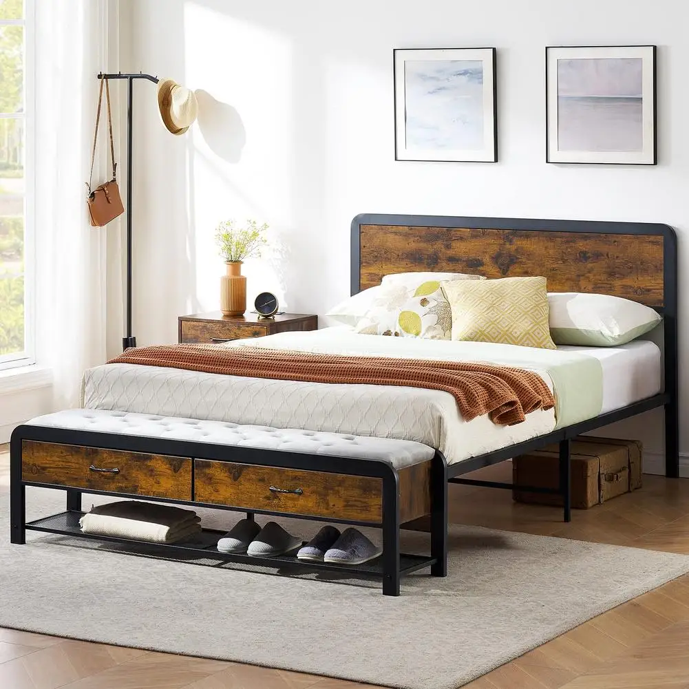 Platform Bed Frame with Headboard with Safe Rounded Corners Upholstered Ottoman Storage No Box Spring Needed
Platform Bed Frame with Headboard with Safe Rounded Corners Upholstered Ottoman Storage No Box Spring Needed