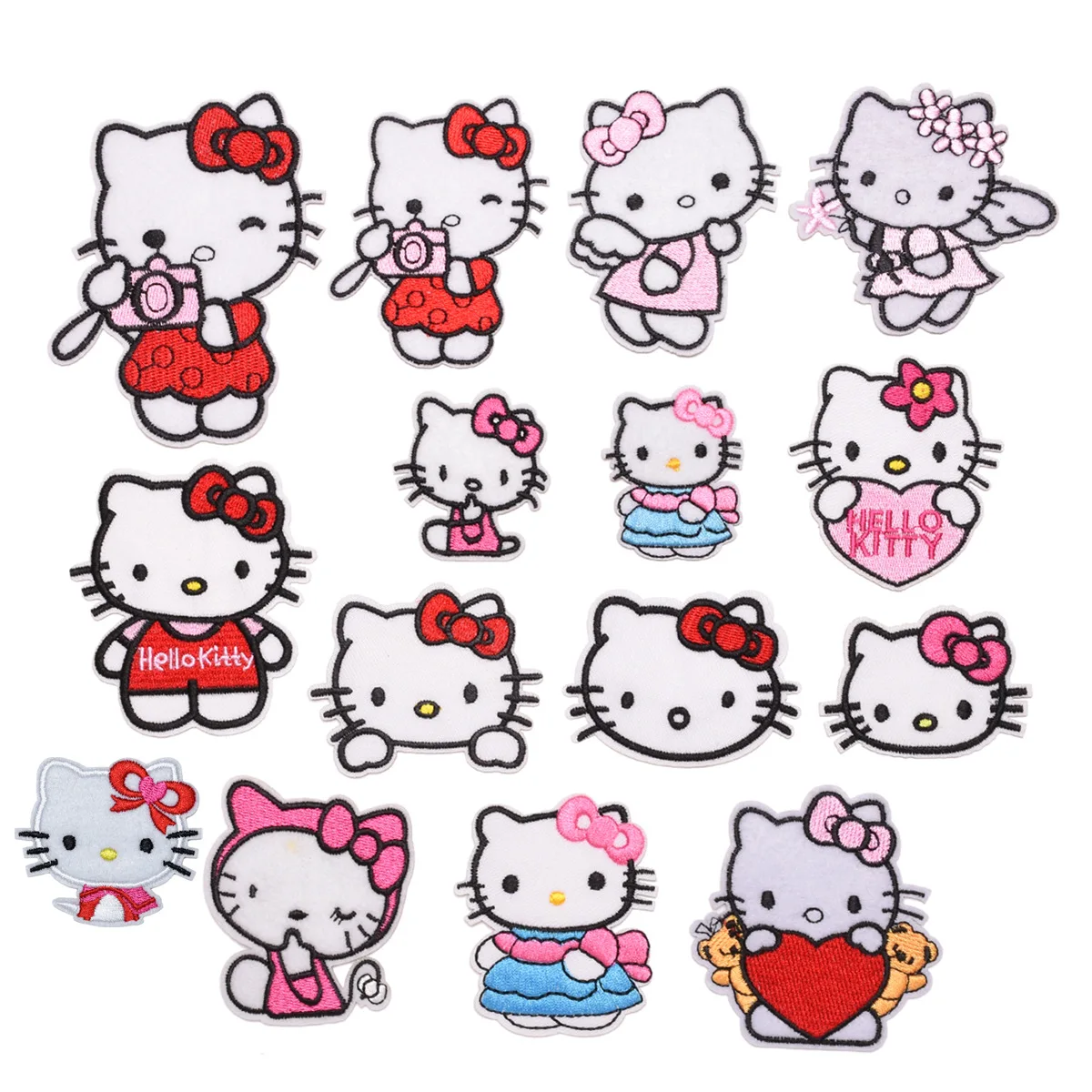 

15Pcs/lot Cute Cat Series For Child Clothes Iron Embroidered Patches For Hat Jeans Sticker Sew Ironing Patch Applique DIY Badge