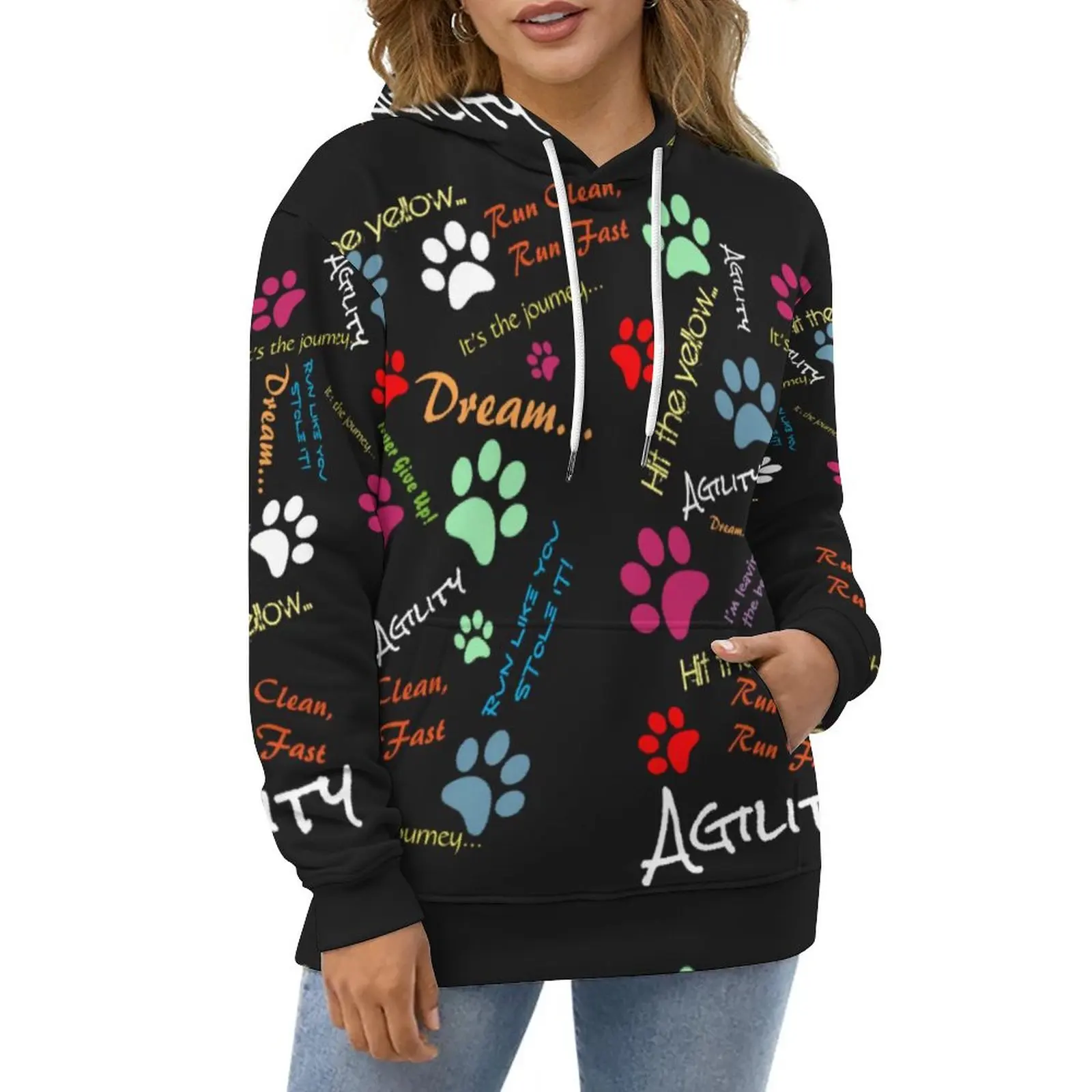 Dog Run Fast Casual Hoodies Multi Colored Paw Prints Aesthetic Hoodie Woman Long Sleeve Oversized Korean Fashion Loose Tops
Dog Run Fast Casual Hoodies Multi Colored Paw Prints Aesthetic Hoodie Woman Long Sleeve Oversized Korean Fashion Loose Tops
