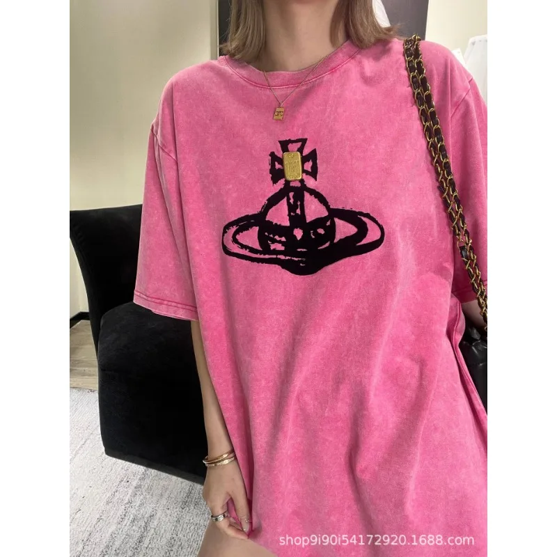 2023 Summer New Niche Design Trendy Saturn T-shirt Washed Fabric Casual And Fashionable Short Sleeved Top
2023 Summer New Niche Design Trendy Saturn T-shirt Washed Fabric Casual And Fashionable Short Sleeved Top