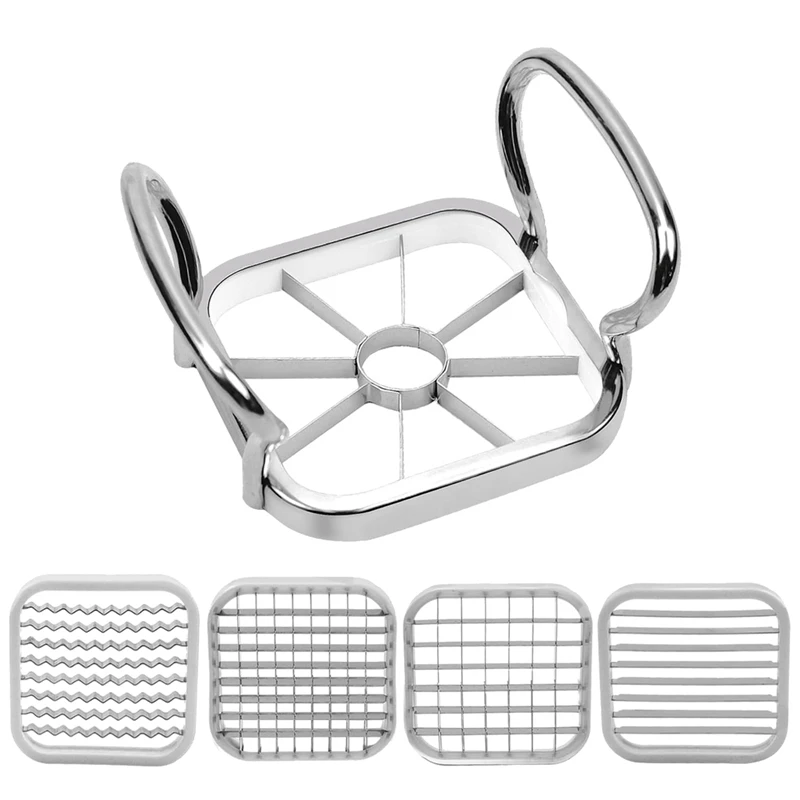 Stainless Steel Chip Cutter, Potato Cutter Is Very Versatile With 5 Different Blade Shapes, Potato Slicer, Slicer Reusable
Stainless Steel Chip Cutter, Potato Cutter Is Very Versatile With 5 Different Blade Shapes, Potato Slicer, Slicer Reusable