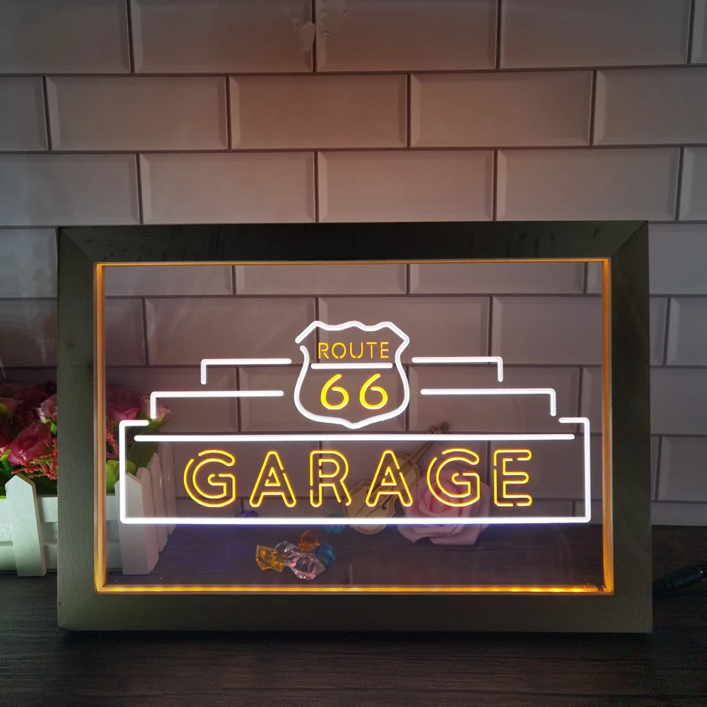 Route 66 Garage Dual Color LED Neon Sign Photo Frame Creative Table Lamp Bedroom Desk Wood 3D Night Light
Route 66 Garage Dual Color LED Neon Sign Photo Frame Creative Table Lamp Bedroom Desk Wood 3D Night Light