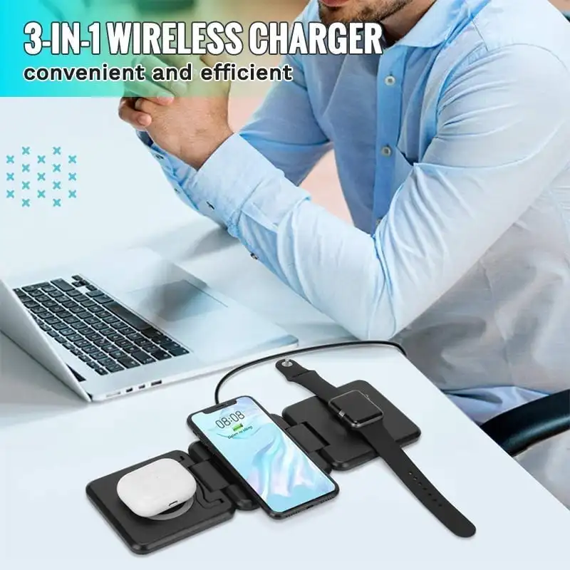 Portable Foldable 3-in-1 Wireless Charger 15w Fast Charger For iPhone 11 Xs Max X XR AirPods and Apple Watch Dropshipping
Portable Foldable 3-in-1 Wireless Charger 15w Fast Charger For iPhone 11 Xs Max X XR AirPods and Apple Watch Dropshipping