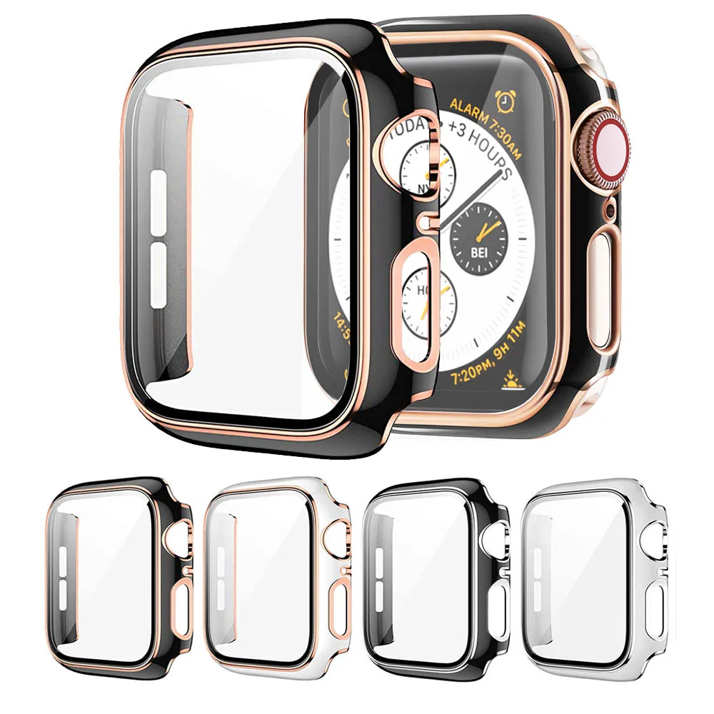 Full Coverage Hard PC Case with Tempered Glass Screen Protector for Apple Watch 45mm 41mm 44mm 40mm Series 8/7/SE/6/5/4/3/2/1
Full Coverage Hard PC Case with Tempered Glass Screen Protector for Apple Watch 45mm 41mm 44mm 40mm Series 8/7/SE/6/5/4/3/2/1