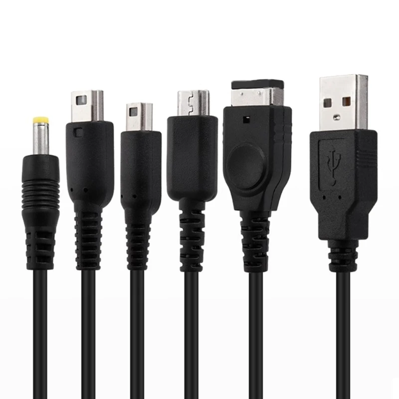 5 in 1 Charge Cable Cord for NDSL/WiiU/New 3DS XL 3DS XL 2DS DsiXL NDS/GBASP/PSP1000 2000 3000 USB Charger
5 in 1 Charge Cable Cord for NDSL/WiiU/New 3DS XL 3DS XL 2DS DsiXL NDS/GBASP/PSP1000 2000 3000 USB Charger