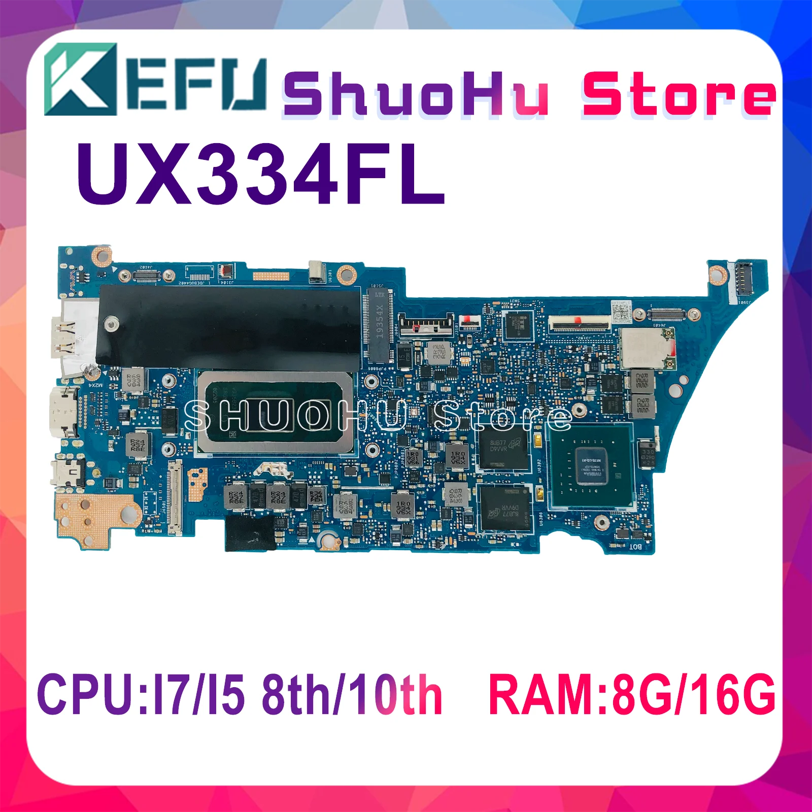 Материнская плата UX334FA для ноутбука ASUS ZenBook 13 UX434FAC UX334FLC UX334FL, оригинальная материнская плата I7-10510 8265 8565U 8G/RAM
Материнская плата UX334FA для ноутбука ASUS ZenBook 13 UX434FAC UX334FLC UX334FL, оригинальная материнская плата I7-10510 8265 8565U 8G/RAM