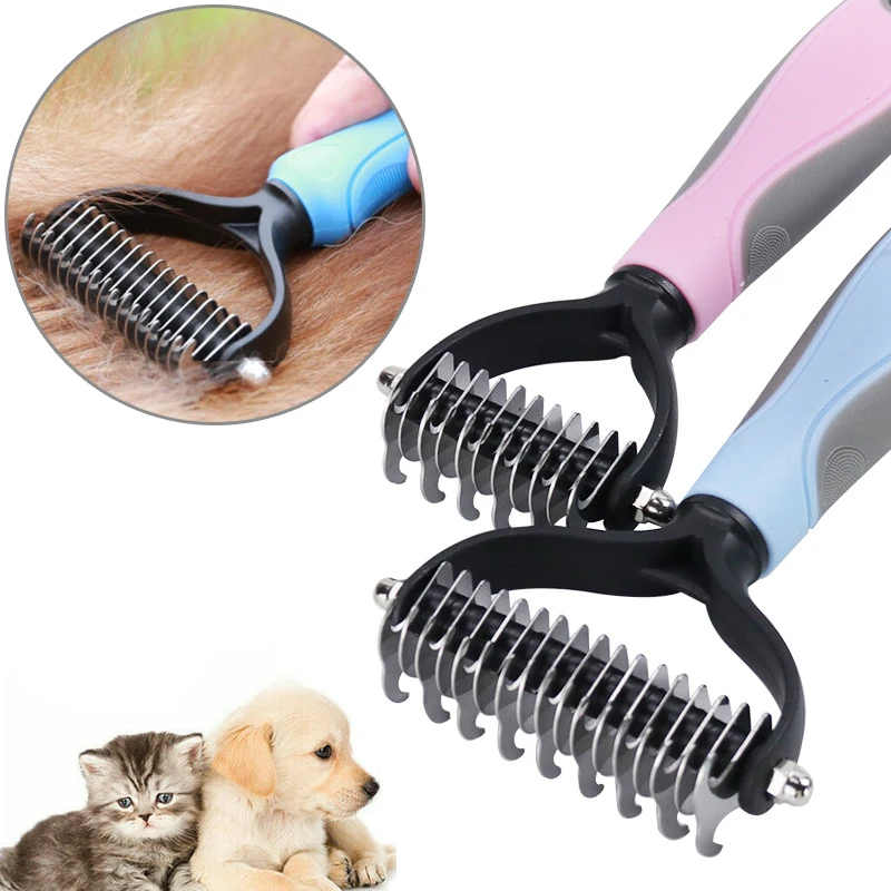 

Pet Shedding Brush Dogs Cats Dematting Dog Comb Cat Brush Puppy Grooming Tool Pets Fur Knot Cutter Hair Remover Removal Combs