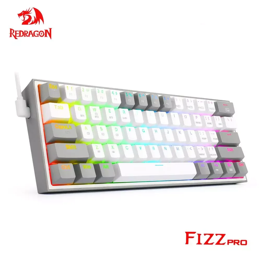 REDRAGON Fizz Pro K616 RGB USB Support Bluetooth wireless USB 2.4G 3 mode Mechanical Gaming Keyboard Red Switch 61 Keys Compute
REDRAGON Fizz Pro K616 RGB USB Support Bluetooth wireless USB 2.4G 3 mode Mechanical Gaming Keyboard Red Switch 61 Keys Compute