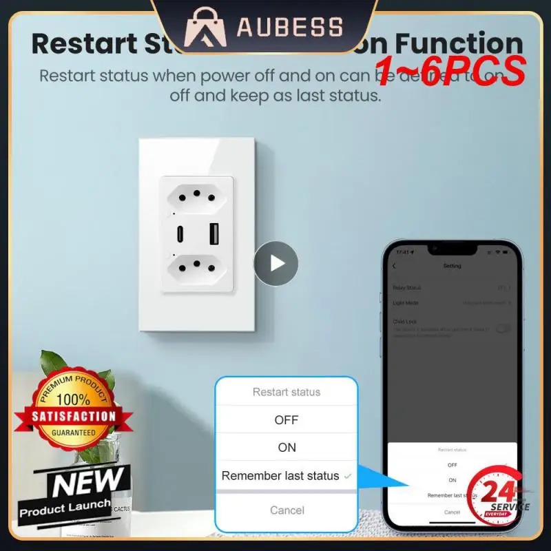 1~6PCS Tuya WiFi/Zigbee Smart Brazilian Wall Socket,16A USB Type C Individual Control Outlets,Plug Work for Google Home/Alexa
1~6PCS Tuya WiFi/Zigbee Smart Brazilian Wall Socket,16A USB Type C Individual Control Outlets,Plug Work for Google Home/Alexa