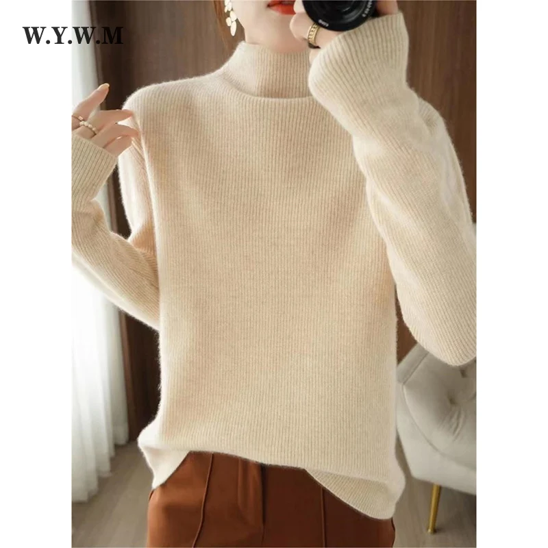 WYWM Fashion Loose Solid Turtleneck Knitted Sweater Women Casual Lazy Oaf Warm Simple Pullover Sweater Female Elegant Clothes
WYWM Fashion Loose Solid Turtleneck Knitted Sweater Women Casual Lazy Oaf Warm Simple Pullover Sweater Female Elegant Clothes