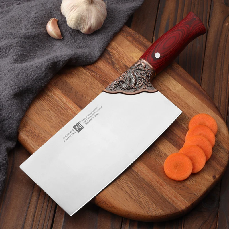 Longquan Kitchen Knife Copper Dragon Decor Handmade Forged 8 Inch Slicing Cleaver Chinese Chef Knife Cutting Vegetables Poultry
Longquan Kitchen Knife Copper Dragon Decor Handmade Forged 8 Inch Slicing Cleaver Chinese Chef Knife Cutting Vegetables Poultry