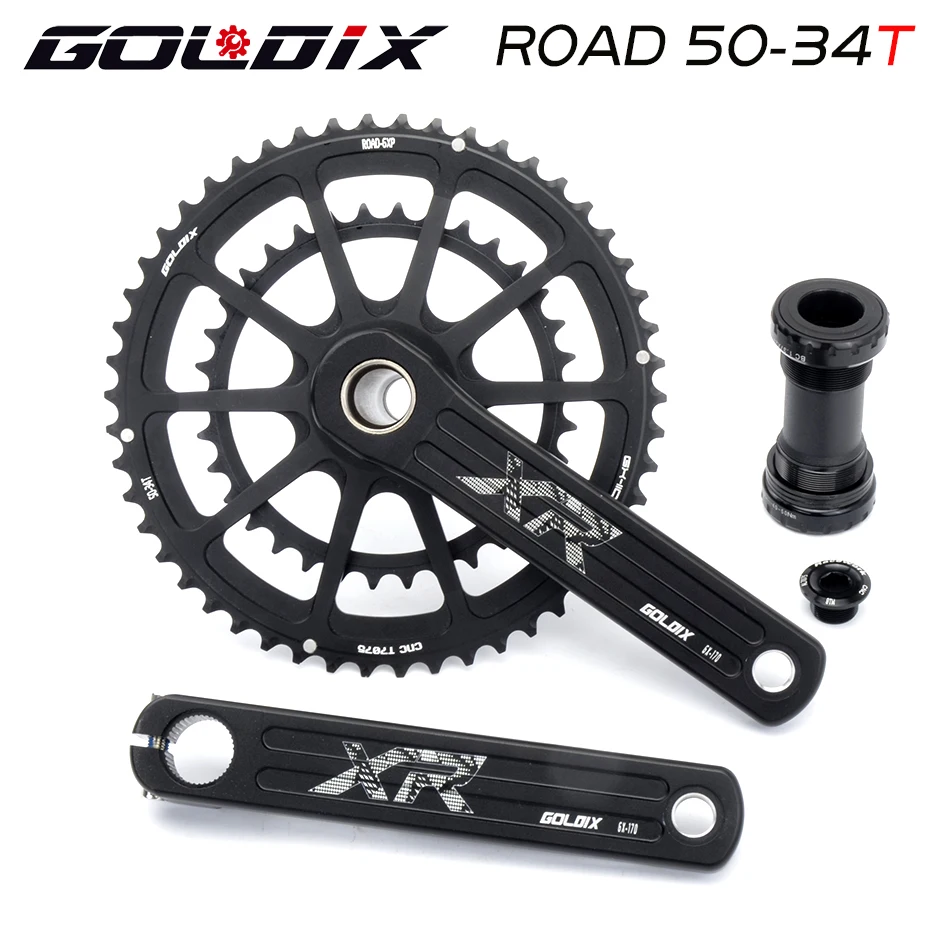 GOLDIX Road Crank 50-34T/53-39/T SRAM GXP Road Folding Bicycle SHIMAN0R7000/R8000/5800/6800 Wide and Narrow Sprocket Crankset
GOLDIX Road Crank 50-34T/53-39/T SRAM GXP Road Folding Bicycle SHIMAN0R7000/R8000/5800/6800 Wide and Narrow Sprocket Crankset