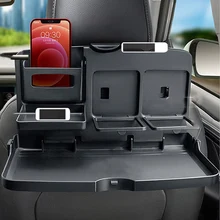 Portable Car Dining Table Folding Food Cup Tray Car Interior Storage Shelf Back Seat Cup Holde Multi-function Car Auto Parts