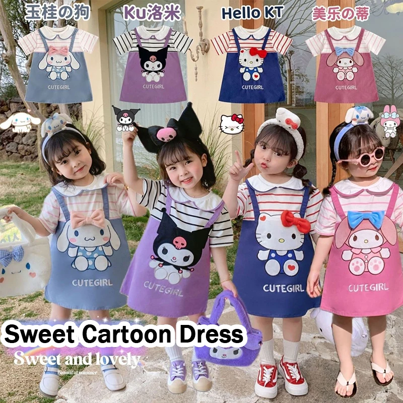 Sanrio Hellokitty Kuromi 2023 Summer Girl's Dresscinnamoroll Mymelody Lapel Striped Fake Two Cute Cartoon Children's Dress
Sanrio Hellokitty Kuromi 2023 Summer Girl's Dresscinnamoroll Mymelody Lapel Striped Fake Two Cute Cartoon Children's Dress