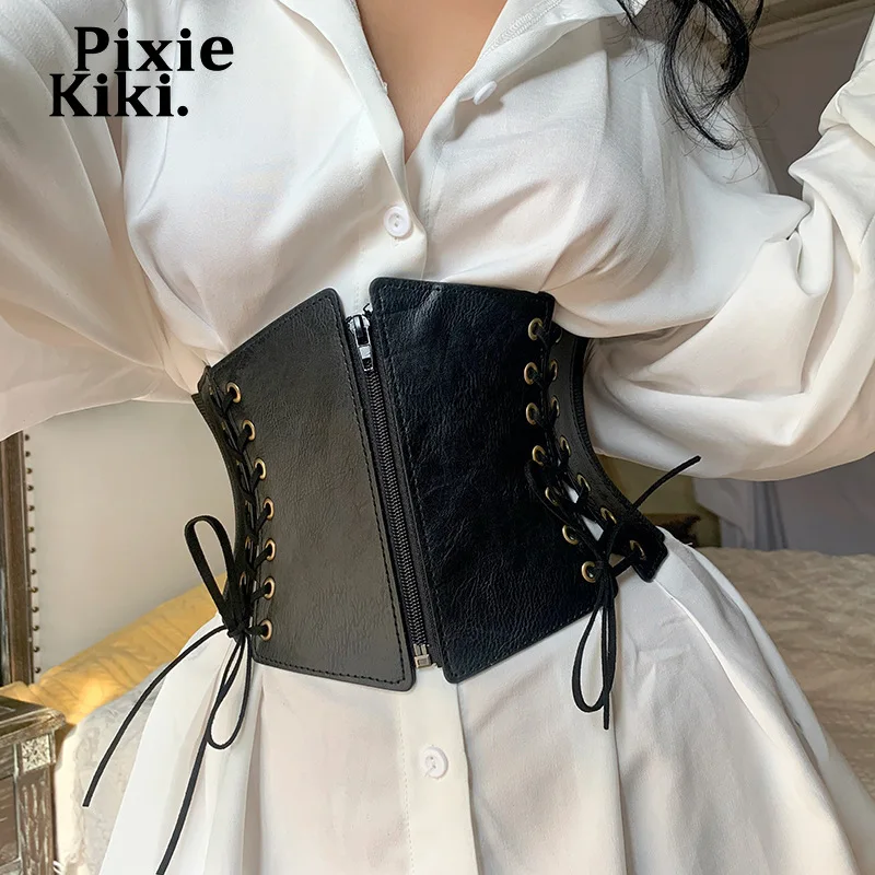 PixieKiki Fashion Zipper Lace Up Bandage Underbust Corset Black Wide Belt Women Vintage Sexy Waistband Goth Accessories P84-BI10
PixieKiki Fashion Zipper Lace Up Bandage Underbust Corset Black Wide Belt Women Vintage Sexy Waistband Goth Accessories P84-BI10