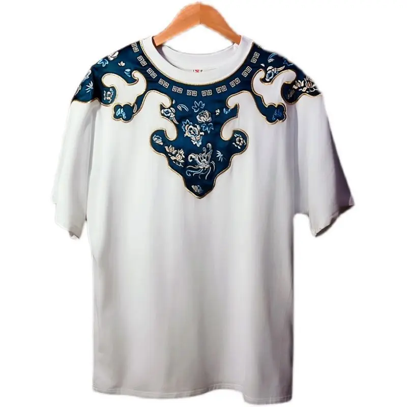 Summer new auspicious cloud printed cloud shoulder men's short sleeve t-shirt
Summer new auspicious cloud printed cloud shoulder men's short sleeve t-shirt
