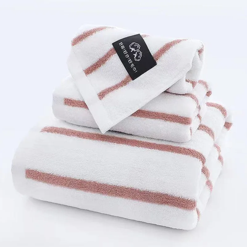 3pcs Striped Bath Towel Set Blue Brown Nice Face Hair Hand Gift Packing Pure Cotton Family Adult and Children Bath Towels
3pcs Striped Bath Towel Set Blue Brown Nice Face Hair Hand Gift Packing Pure Cotton Family Adult and Children Bath Towels