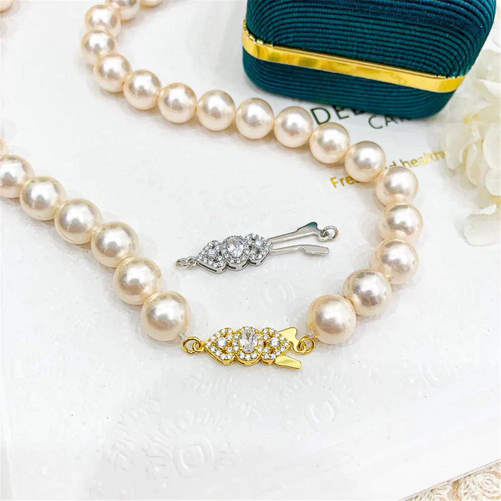 

S925 Sterling silver Pearl necklace ending buckle multi hanging flower shaped connection buckle diy first accessories
