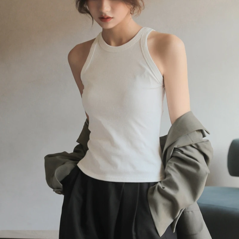 Женская Базовая майка без рукавов, однотонная трикотажная ребристая рубашка с открытыми плечами, спортивный топ мини, на лето
Женская Базовая майка без рукавов, однотонная трикотажная ребристая рубашка с открытыми плечами, спортивный топ мини, на лето