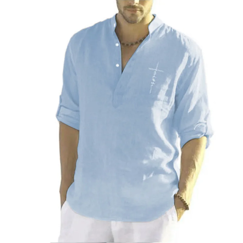 2022 men's linen long sleeve T-shirt loose undershirt solid color long sleeve cotton linen shirt men's large size
2022 men's linen long sleeve T-shirt loose undershirt solid color long sleeve cotton linen shirt men's large size