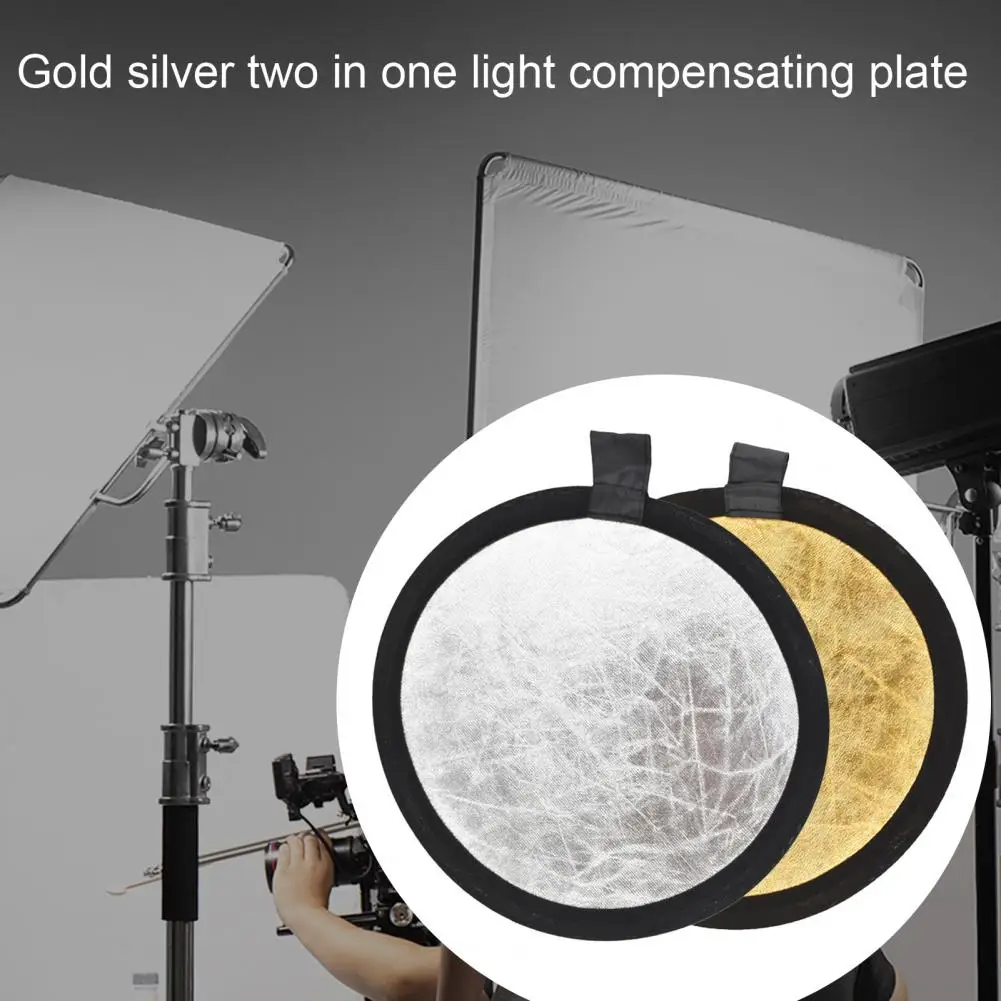 

2-in-1 Reflective Board Anti-deform for Studio Reflector Collapsible Round Light 30cm Photography Light Grip Photo