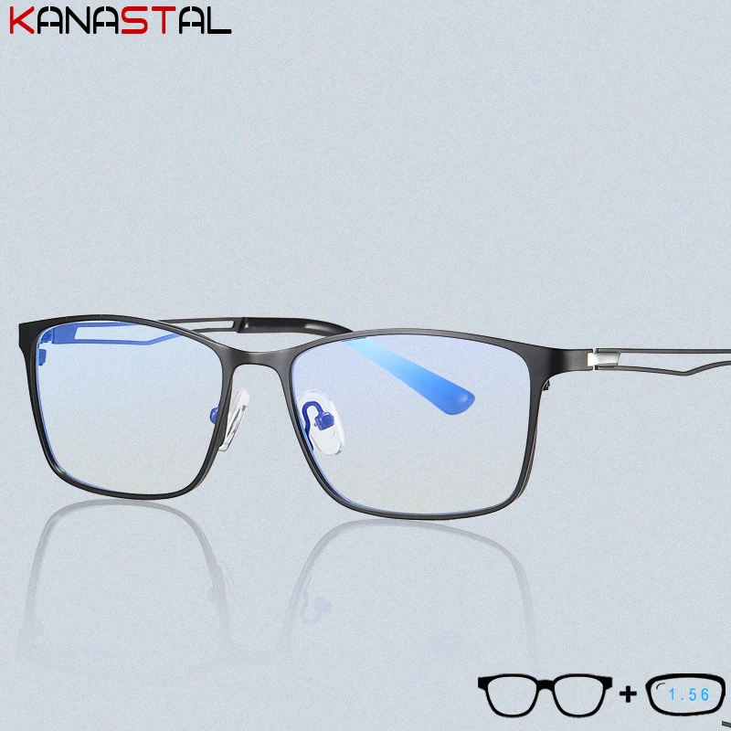 Men Blue Light Blocking Glasses Women Metal Square Computer Eyeglasses Frames CR39 Lens Prescription Myopia Presbyopic Eyewear
Men Blue Light Blocking Glasses Women Metal Square Computer Eyeglasses Frames CR39 Lens Prescription Myopia Presbyopic Eyewear