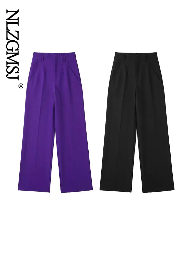 Nlzgmsj Women Casual Elegant Long Pants High Waist Wide Leg Trouser Female 2022 Summer Chic Pocket Zipper Office Ladies Trousers
Nlzgmsj Women Casual Elegant Long Pants High Waist Wide Leg Trouser Female 2022 Summer Chic Pocket Zipper Office Ladies Trousers