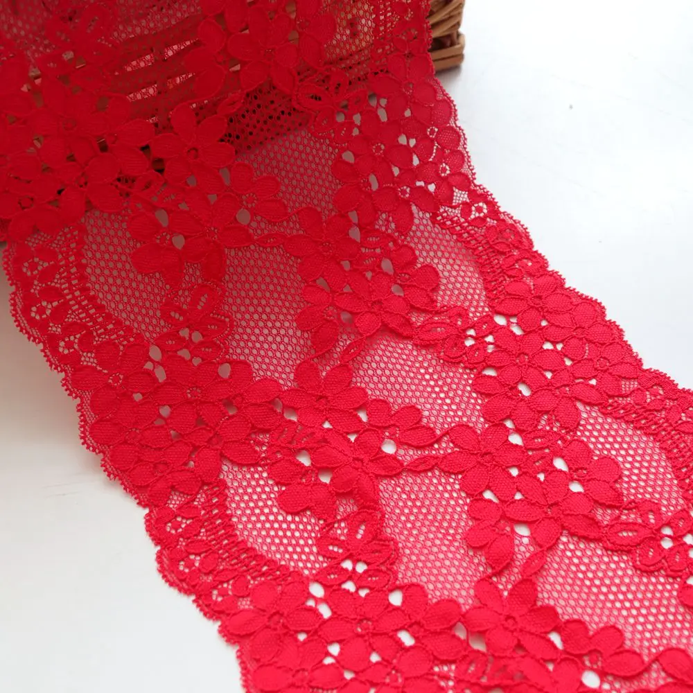 2Yards 17.5CM Width Hollowed Elastic Stretch Lace Fabric Trims Red For Garment Bra Lingerie Sewing Materials DIY Trimmings Craft 
2Yards 17.5CM Width Hollowed Elastic Stretch Lace Fabric Trims Red For Garment Bra Lingerie Sewing Materials DIY Trimmings Craft