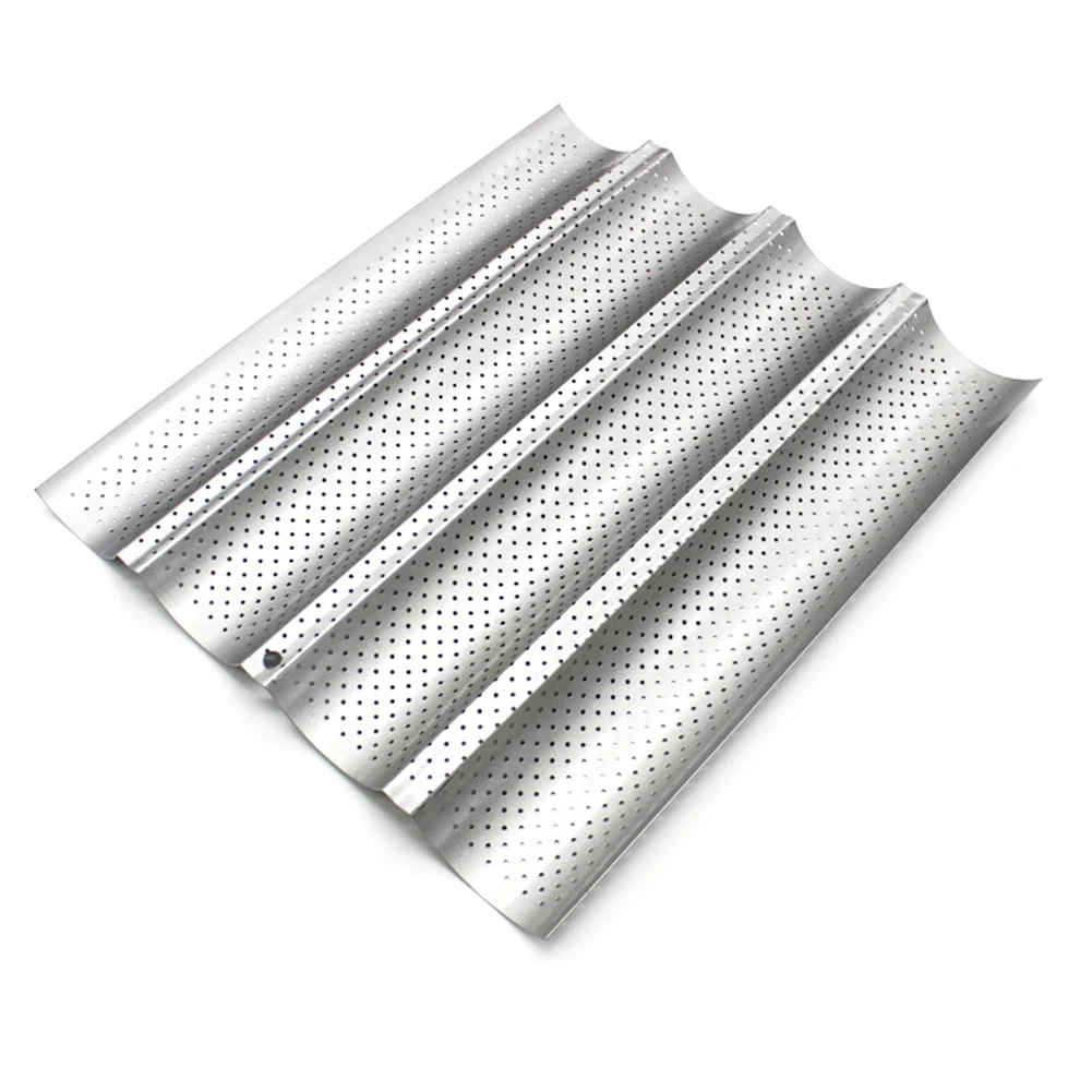 1pc 4 Wave Baguettes Baking Tray Stainless Steel Multi-slot French Bread Pan Loaf Tin Non-Stick Cake Plate Tool 33x38x2.4cm
1pc 4 Wave Baguettes Baking Tray Stainless Steel Multi-slot French Bread Pan Loaf Tin Non-Stick Cake Plate Tool 33x38x2.4cm