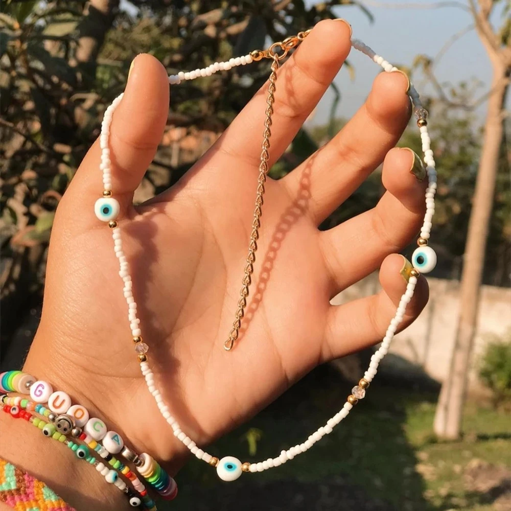 3Pcs Turkish Liuli Evil Eye Necklace Glass Seed Beaded Neck Chain Stainless Steel Lobster Clasp Necklaces for Women Fashion
3Pcs Turkish Liuli Evil Eye Necklace Glass Seed Beaded Neck Chain Stainless Steel Lobster Clasp Necklaces for Women Fashion