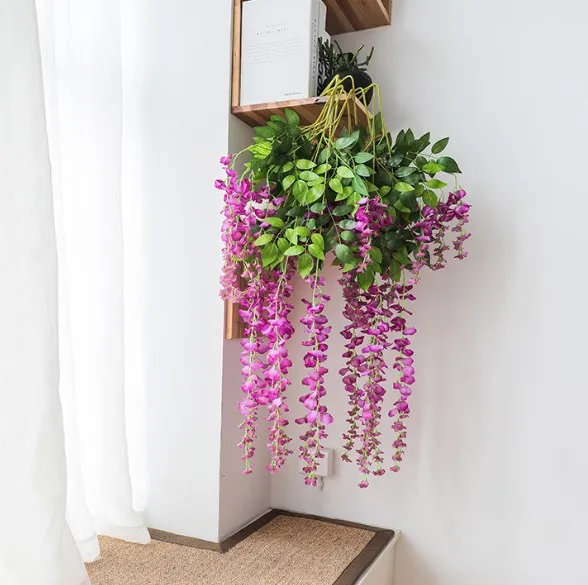 110cm Wisteria Artificial Flower 1pc Silk Vine Hanging Garland Hanging for Wedding Party Garden Outdoor Office Wall Decoration
110cm Wisteria Artificial Flower 1pc Silk Vine Hanging Garland Hanging for Wedding Party Garden Outdoor Office Wall Decoration