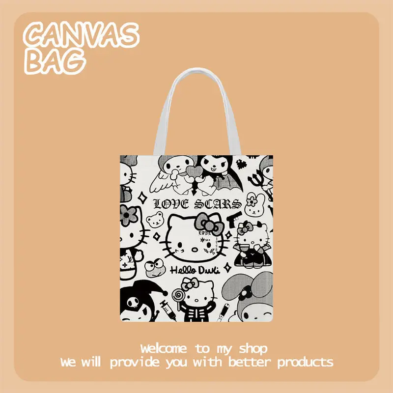 Hellokittys Sanrio Cute Canvas Bag Kawaii Cartoon Shoulder Bag Anime Portable Large-Capacity Book Bag Shopping Bag Girl Gift
Hellokittys Sanrio Cute Canvas Bag Kawaii Cartoon Shoulder Bag Anime Portable Large-Capacity Book Bag Shopping Bag Girl Gift