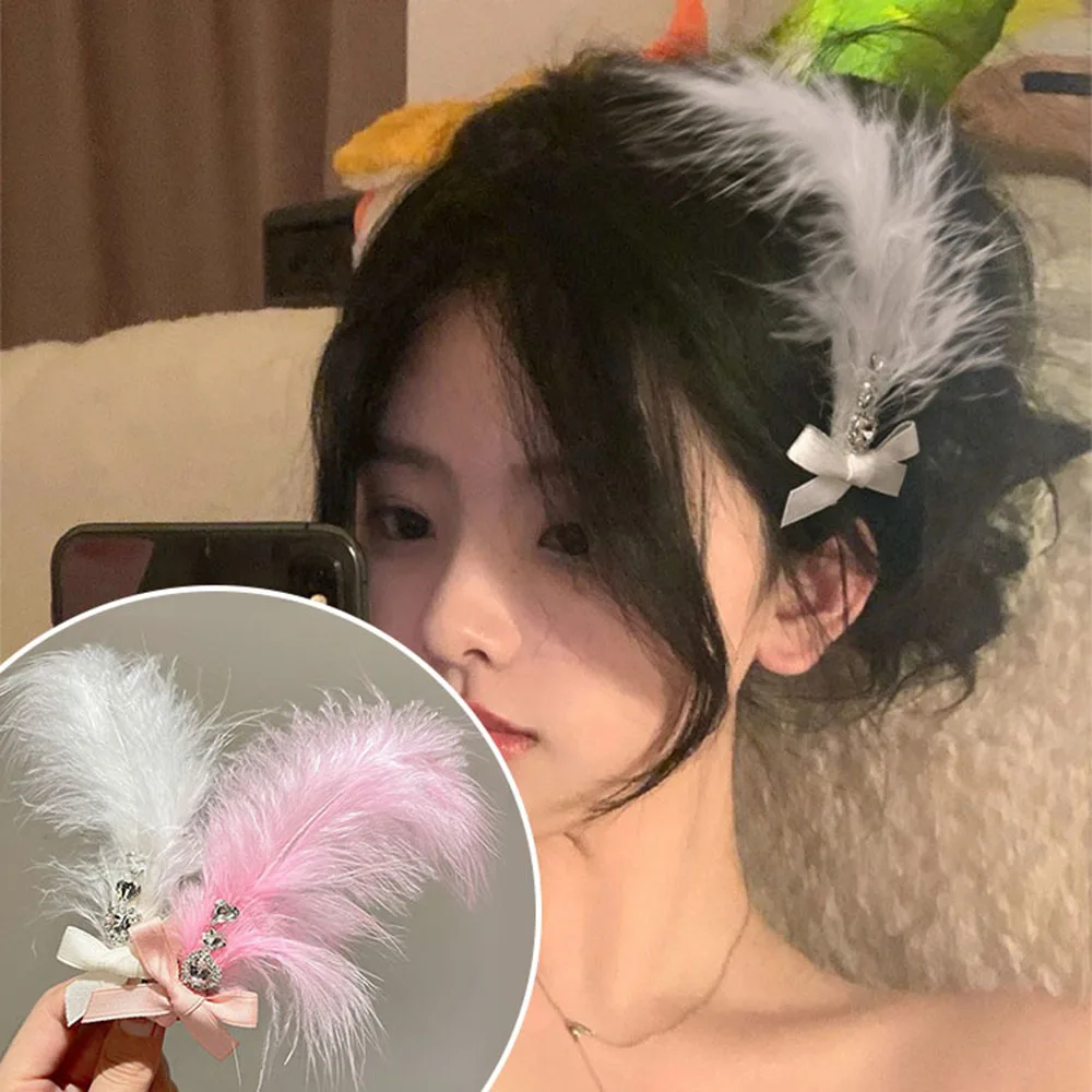 White Feather Hairpins For Women Sweet Bowknot Rhinestone Hair Clip Wedding Dance Perform Party Headwear Hair Accessories Gift
White Feather Hairpins For Women Sweet Bowknot Rhinestone Hair Clip Wedding Dance Perform Party Headwear Hair Accessories Gift