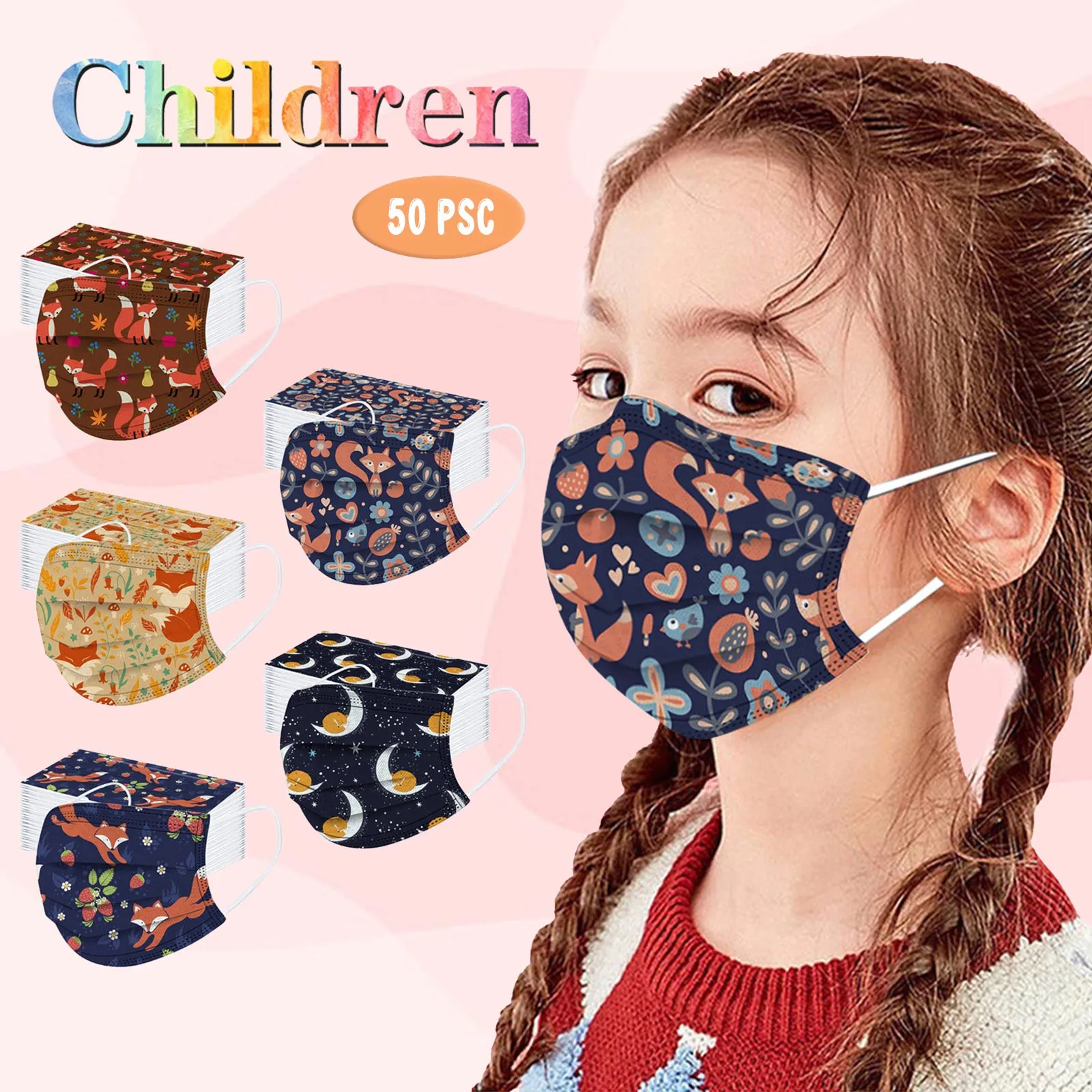 50PC Disposable Child Face Mask 3Ply Ear Loop Girls Boys Face Cover Animal Fox Print Non Woven Kids Mascarilla Masque Tapabocas
50PC Disposable Child Face Mask 3Ply Ear Loop Girls Boys Face Cover Animal Fox Print Non Woven Kids Mascarilla Masque Tapabocas