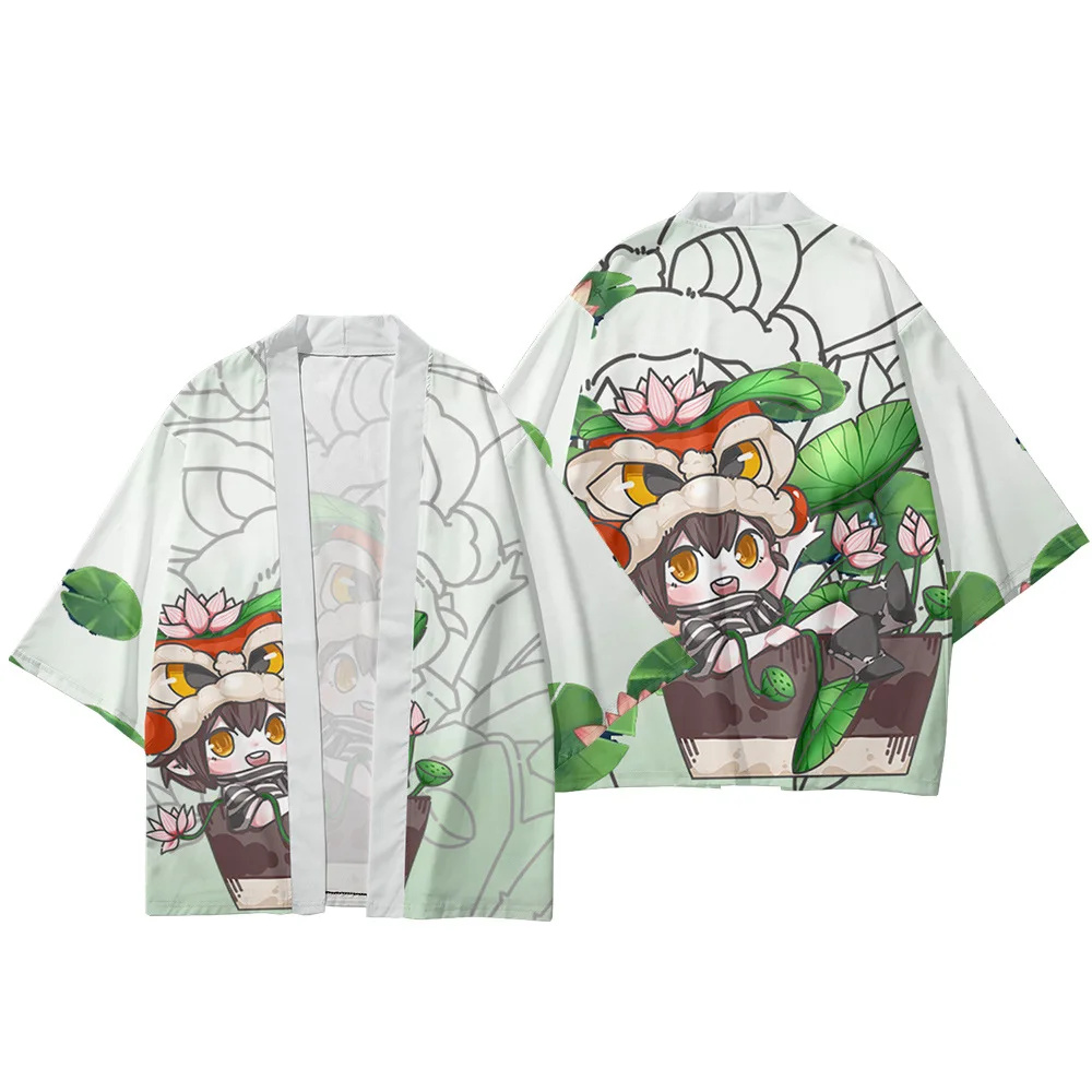 Chinese Cartoon Lion Dance Printed White Japanese Haori Yukata Streetwear Traditional Kimono Cosplay Cardigan Women Men Shirts
Chinese Cartoon Lion Dance Printed White Japanese Haori Yukata Streetwear Traditional Kimono Cosplay Cardigan Women Men Shirts