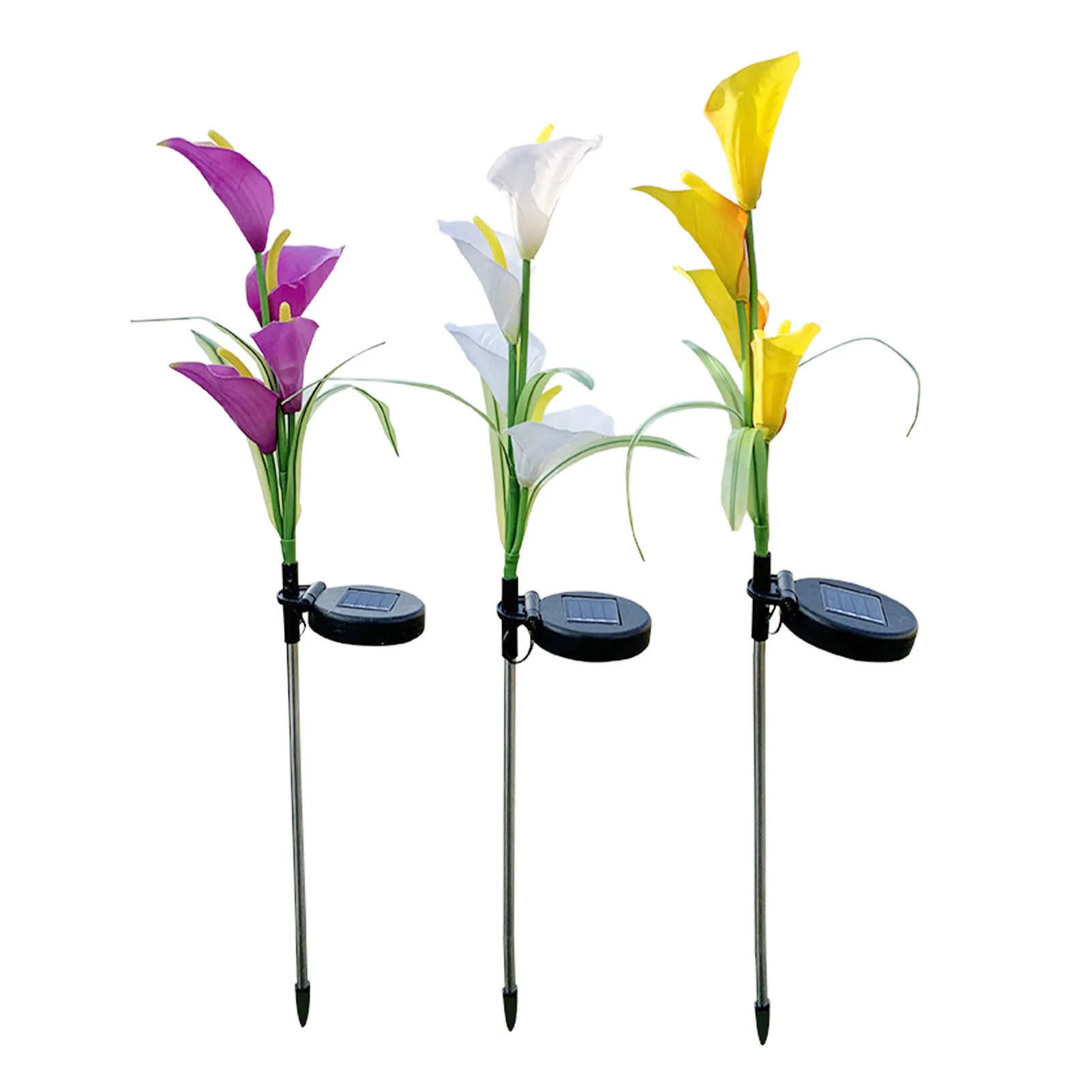 3pcs Flexible 4 Calla Lily Flower Waterproof Garden Decor Stake Lamp LED Solar Light Backyard Outdoor Easy Install Auto On Off
3pcs Flexible 4 Calla Lily Flower Waterproof Garden Decor Stake Lamp LED Solar Light Backyard Outdoor Easy Install Auto On Off