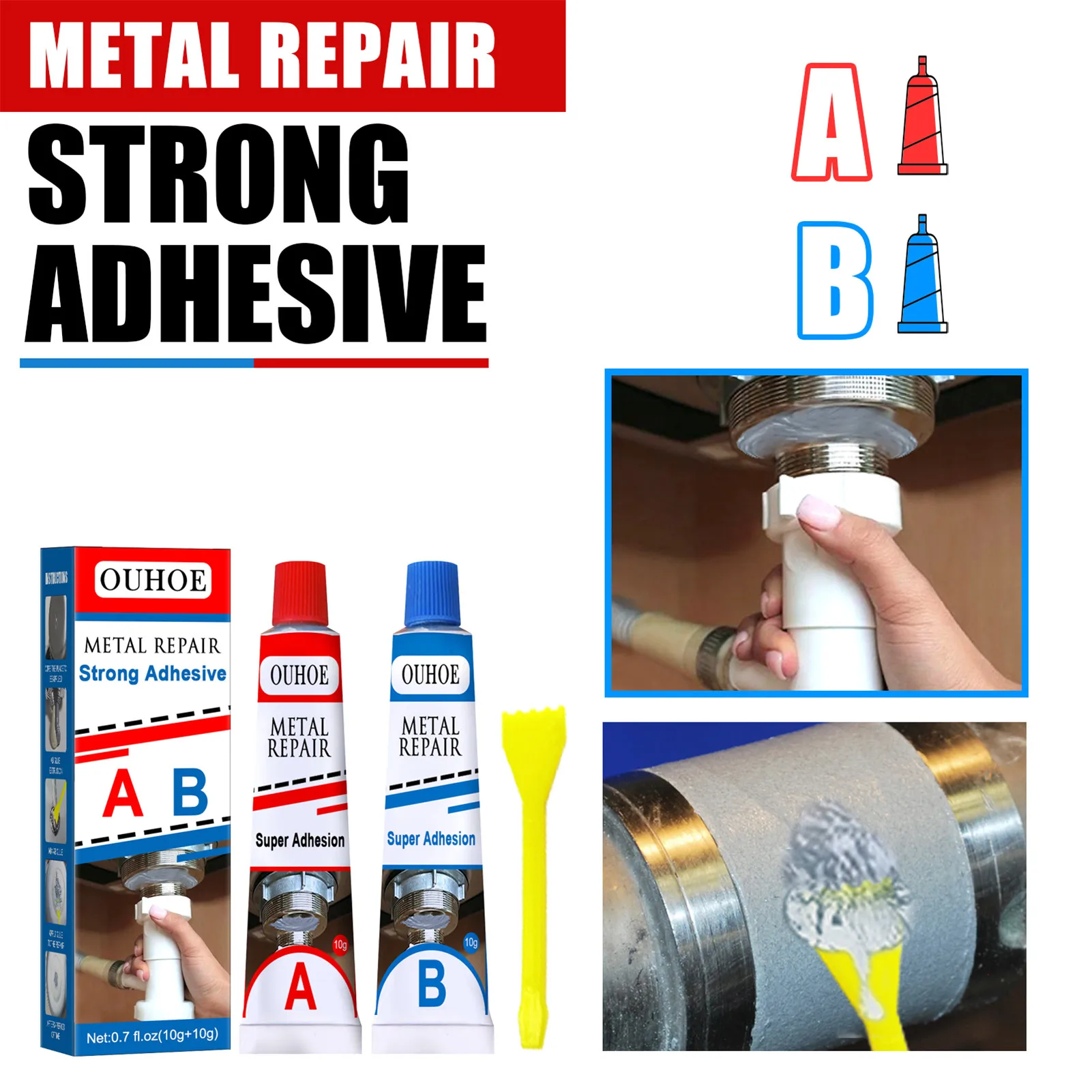 Casting Adhesive Repair Glue A And B Cold Welding Glue Powerful Metal Mending Agent Quick Drying Industrial Casting Metal Repair 
Casting Adhesive Repair Glue A And B Cold Welding Glue Powerful Metal Mending Agent Quick Drying Industrial Casting Metal Repair