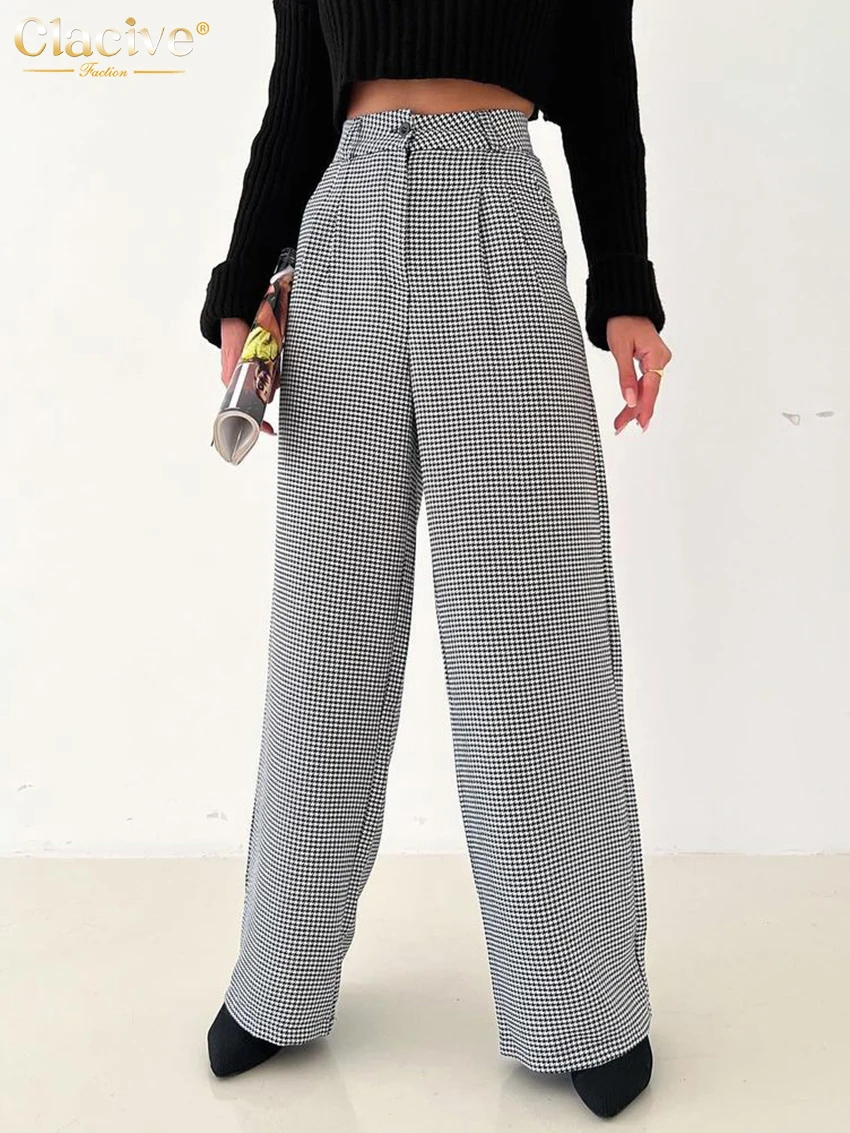 Clacive Fashion Loose Lattice Women'S Pants 2023 Elegant High Waist Office Lady Pants Casual Classic Straight Trousers Female
Clacive Fashion Loose Lattice Women'S Pants 2023 Elegant High Waist Office Lady Pants Casual Classic Straight Trousers Female