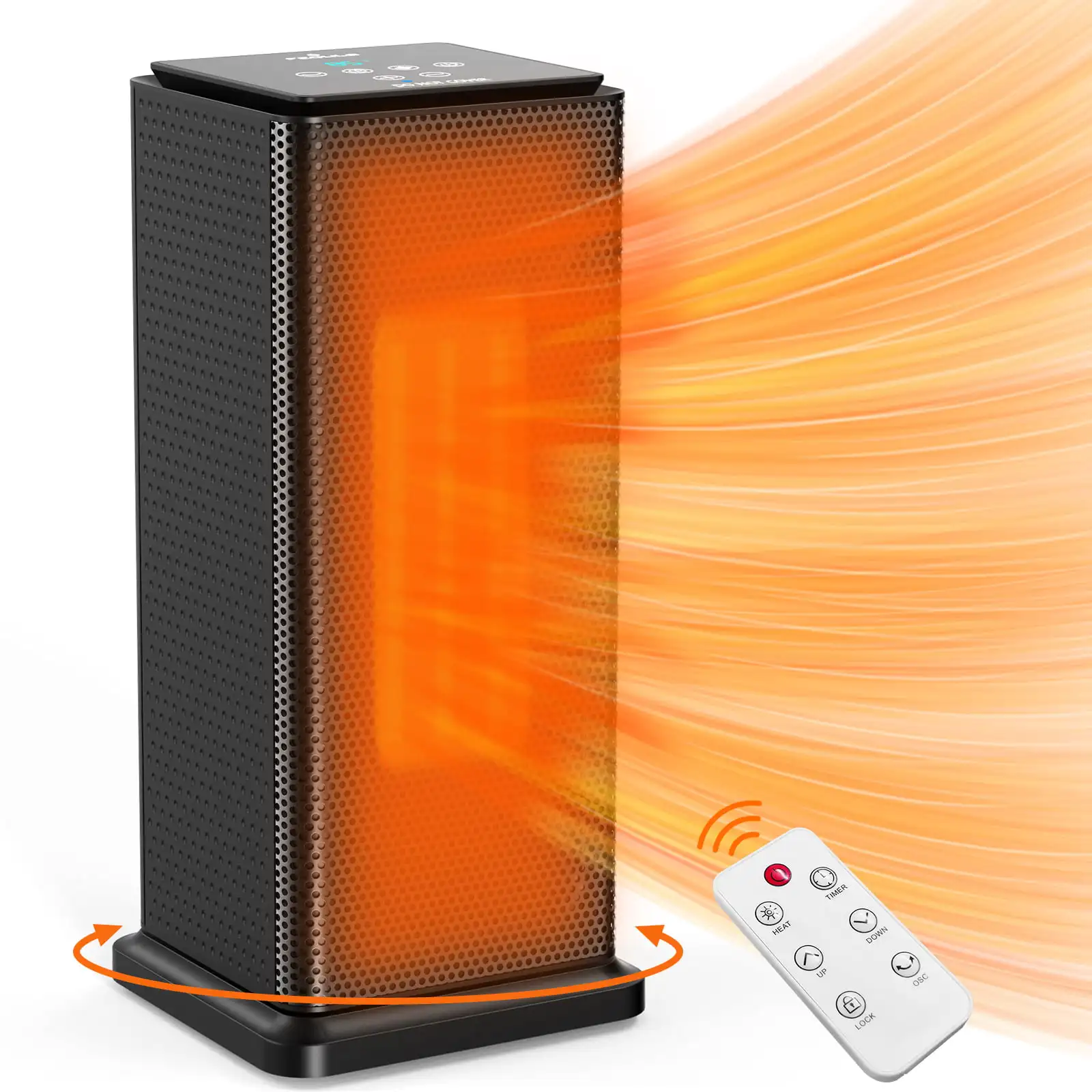 Indoor heating Space Heater, Portable Heater 1500W PTC with Thermostat, Ceramic Space Heater 90° Oscillating, 12h Timer, Quiet
Indoor heating Space Heater, Portable Heater 1500W PTC with Thermostat, Ceramic Space Heater 90° Oscillating, 12h Timer, Quiet
