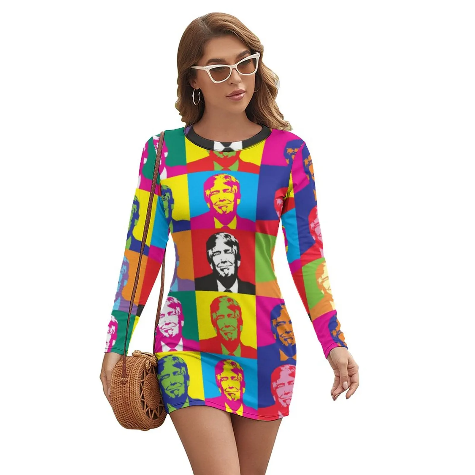 Pop Art Dress Female Tack Donald Trump Meme Basic Bodycon Dress Spring Long Sleeve Sexy Dresses Graphic Oversized Vestido
Pop Art Dress Female Tack Donald Trump Meme Basic Bodycon Dress Spring Long Sleeve Sexy Dresses Graphic Oversized Vestido