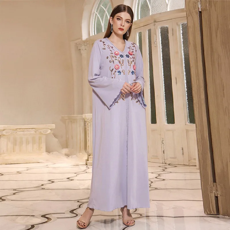 Kaftan Embroidery V Neck Eid Muslim Women Loose Dress Abaya Party Dresses Ramadan Abayas Caftan Elegant Vestidos 2023 New
Kaftan Embroidery V Neck Eid Muslim Women Loose Dress Abaya Party Dresses Ramadan Abayas Caftan Elegant Vestidos 2023 New