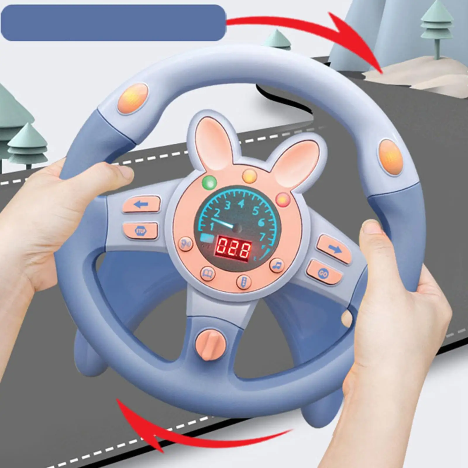 Simulation Steering Wheel Simulated Vibration Acceleration for Boys and Girls Car Driving Toy Sounding Toy Driving Controller 
Simulation Steering Wheel Simulated Vibration Acceleration for Boys and Girls Car Driving Toy Sounding Toy Driving Controller