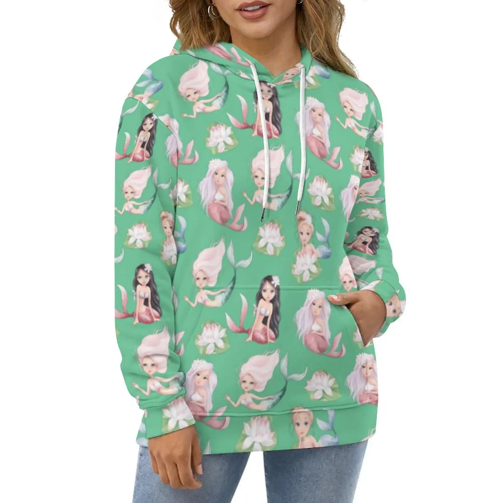 Adorable Mermaid Hoodies Long Sleeve Floral Print Aesthetic Casual Hoodie Winter Classic Oversized Design Loose Sweatshirts
Adorable Mermaid Hoodies Long Sleeve Floral Print Aesthetic Casual Hoodie Winter Classic Oversized Design Loose Sweatshirts